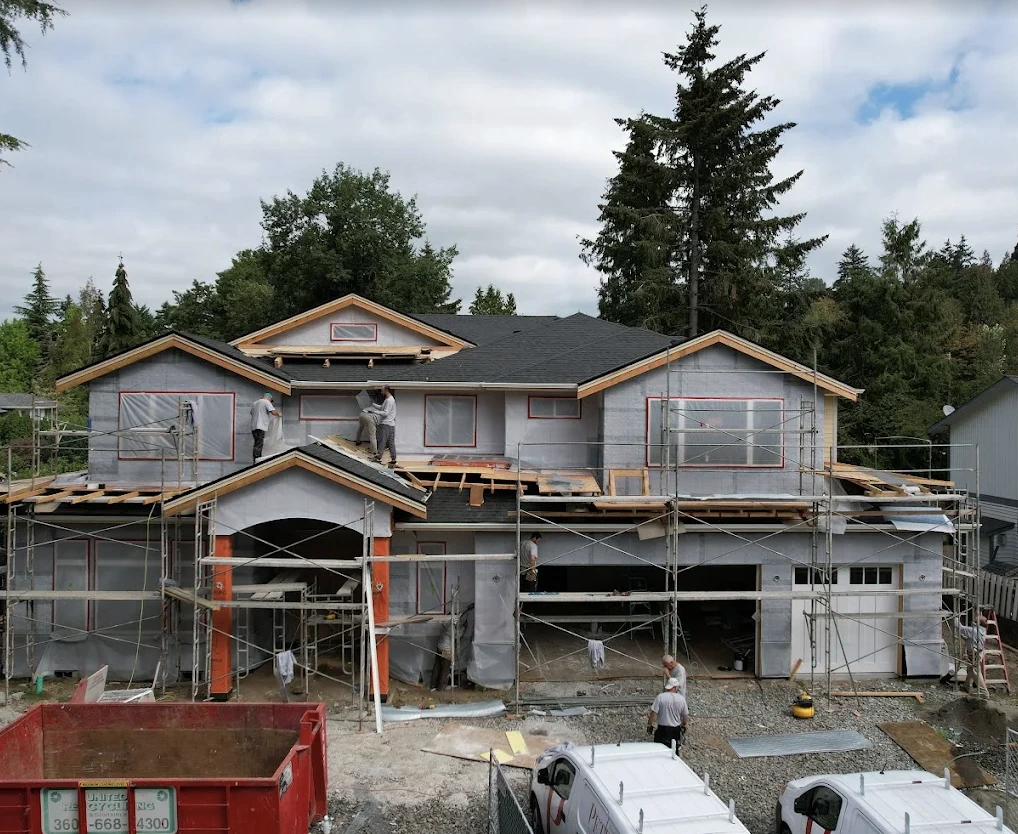 New construction stucco on a commercial development